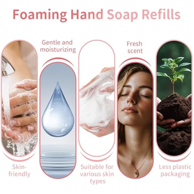 RAQEHO FOAMING HAND SOAP TABLETS REFILL - 20PCS HAND SOAP FOAM REFILLS FOR KIDS ADULTS LIQUID HANDSOAP HOUSEHOLD CLEANING PRODUCTS TRAVEL KITCHEN BATHROOM WITH 1 REFILLABLE FOAMING DISPENSER - Image 5